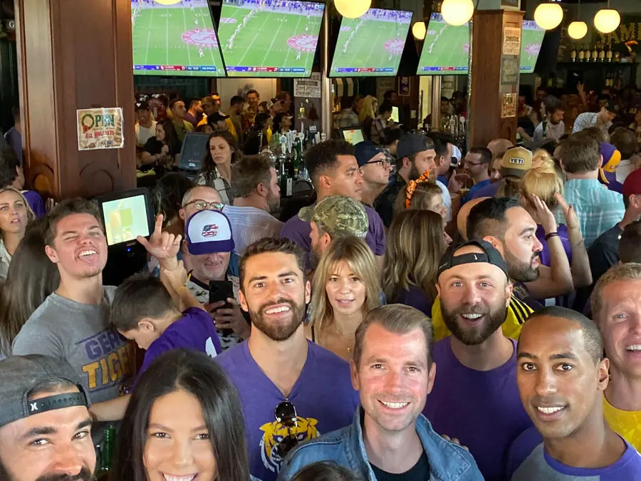 LSU fans packed into Jameson's Pub on Main Street for a Saturday watch party